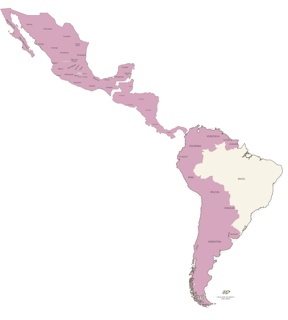 SUCO ESI Latin America sales territory map